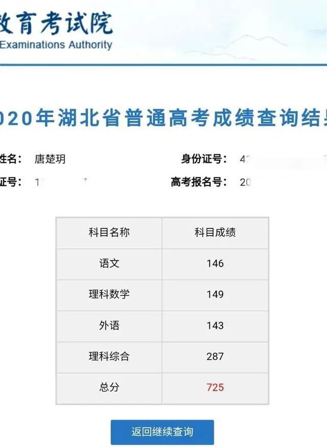 武漢學(xué)霸高考725分，這位湖北2020高考狀元到底有多強(qiáng)(圖2)